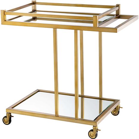 Camarera Metal Cristal Dorada 78X46X74 Cm