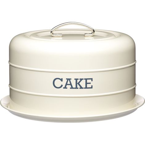 Living Nostalgia Antique Cake Container de Cake, Steel, White