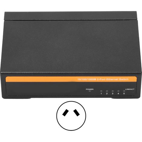 Commutateur Ethernet TBCS5005E 1000M 5 ports auto-adaptatif, répartiteur de bureau pour ordinateur, accessoire 100-240V (prise AU) (1/5)