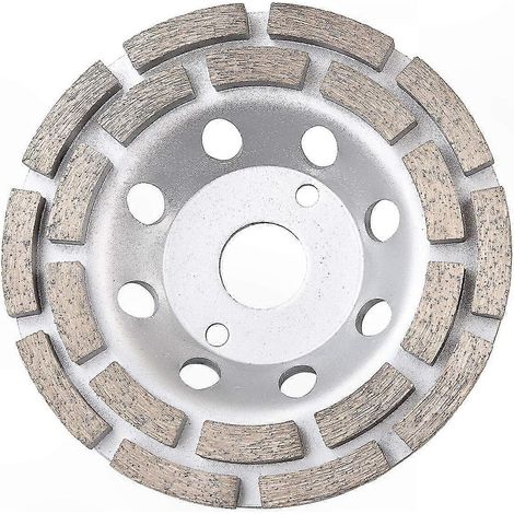 Meule diamantée double rangée, 125 x 22,23 mm / 4,92'' x 0,87'', pour béton, marbre, granit, pierre et ciment, préparation de surface (1/5)