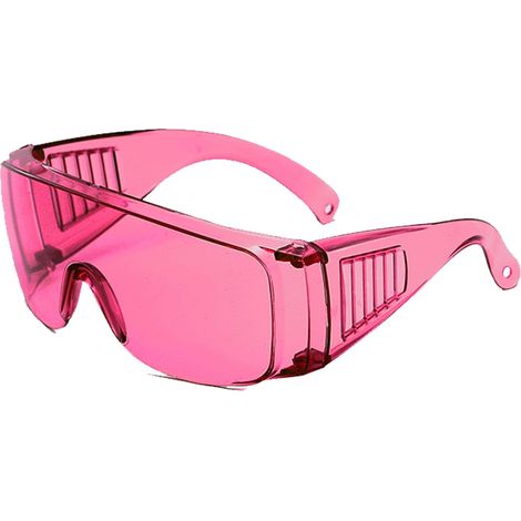 Safety Glasses Anti Scratch Glasses Clear Frame Tinted Eye Protection Accessories for Work (Pink) (1/5)