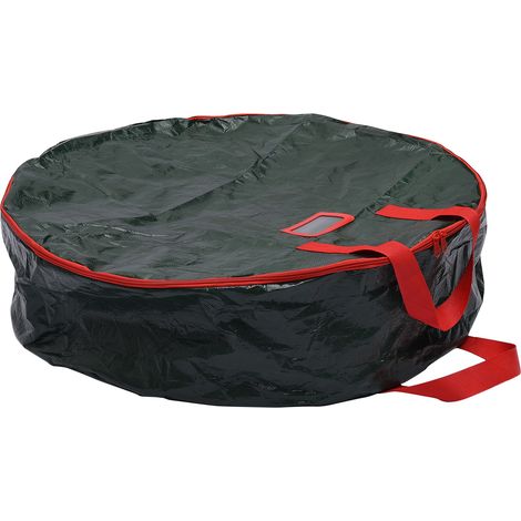 Sac de rangement pour couronne de vacances de Noël, réutilisable, résistant à l'eau et à la poussière, PE avec fermeture éclair à 2 voies, vert 60x18cm (1/5)
