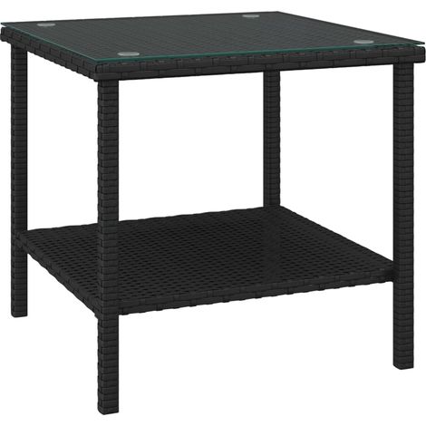 Maison Exclusive - Beistelltisch Schwarz 45x45x45 cm Poly Rattan
