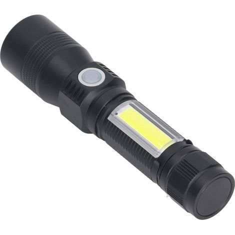 Lampe torche LED rechargeable, lampe torche de poche LED avec lumière COB ultra-lumineuse et base magnétique