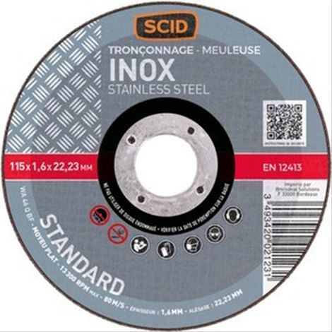 Disque à tronçonner spécial inox Ø125 x 1,6 mm - Tyrolit