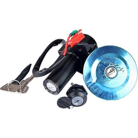 Le kit de contacteur d'allumage électrique et de verrouillage YBR125, compatible avec les motos et scooters YBR 125 cm3, comprend un verrou de porte électrique et un bouchon de réservoir de carburant. (1/5)