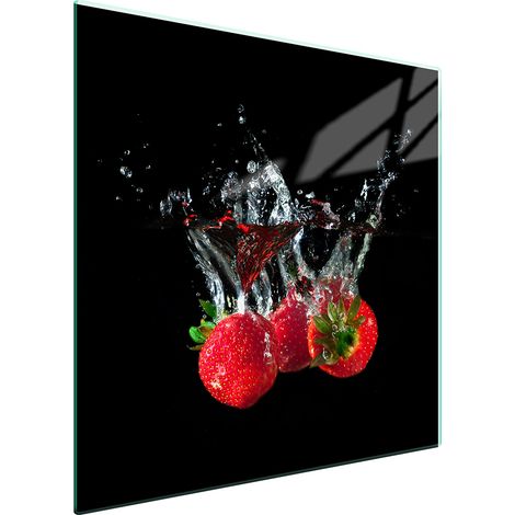 GLASSCHUTZPLATTE FÜR HERD 50x52 ERDBEEREN
