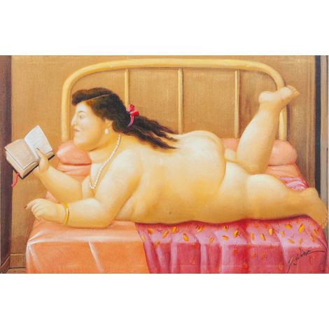 Peinture à l'huile sur toile realisé manuallement nudità botero
