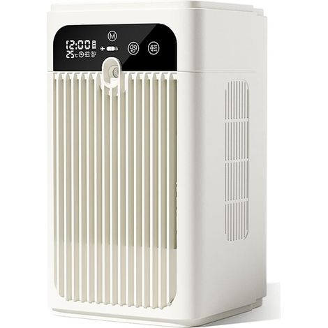 Climatiseur portable avec humidificateur – Refroidisseur évaporatif personnel avec ventilateur, minuterie, mode brumisation, fonctionnement ultra-silencieux et batterie rechargeable (blanc) – Convien (1/5)