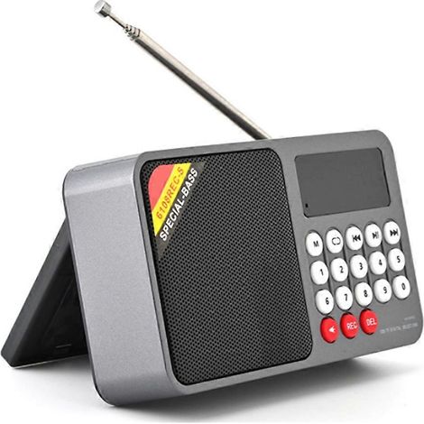 Radio FM portable solaire rechargeable avec haut-parleur Bluetooth, lecteur MP3 USB et enregistreur lumineux LED. Récepteur FM B. (1/5)