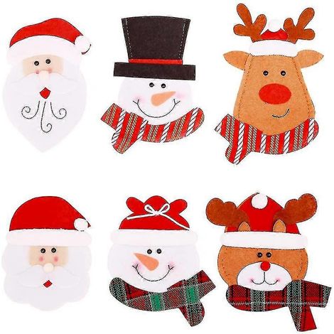 Les pochettes à couverts à l'effigie du Père Noël et du bonhomme de neige sont parfaites pour les fêtes de Noël. (1/5)