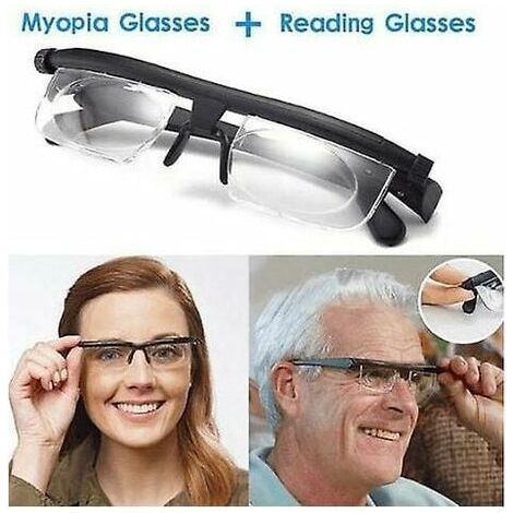 Lunettes de lecture à focale réglable de 3 à +6 dioptries pour myopie