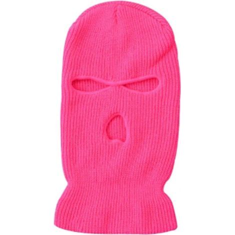 pair Cagoule de ski rose fluo couvre masque rose (1/2)