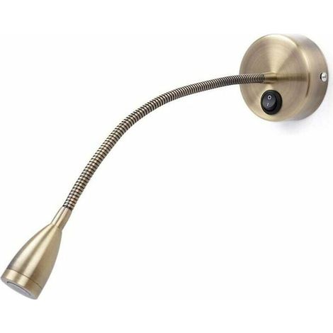 1 Applique murale flexible, LED 3W Blanc chaud, Bras articulé, Lecture chevet (1/4)