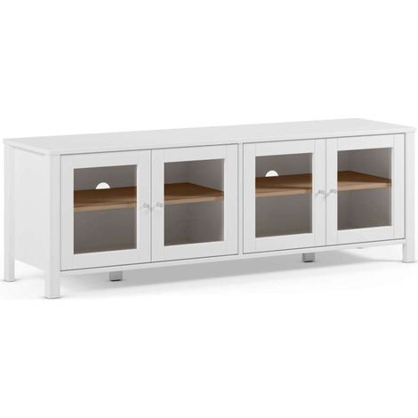 Mueble para televisión 4 puertas mod-Alexis acabado blanco-roble, 150cm(ancho) 50cm(alto) 40cm(largo) (1/5)