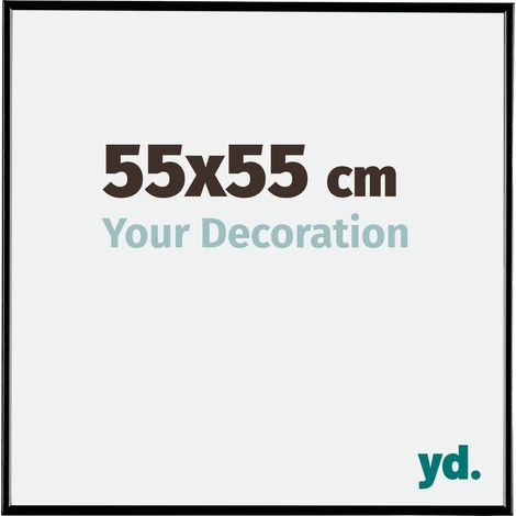 Your Decoration - 55x55 cm - Cadre Photo en Plastique Avec Verre acrylique - Anti-Reflet - Excellente Qualité - Noir Très Brillant - Cadre Decoration Murale - Evry.