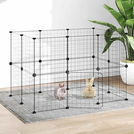 Cage pour animaux de compagnie 20 pièces avec porte, noire, 35 x 35 cm