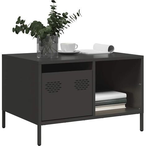 vidaXL Coffee Table Black 68,5x50x43,5 cm Cold-rolled Steel (1/5)