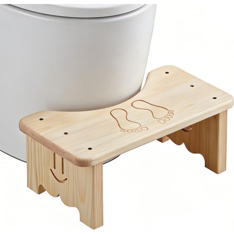 Tabouret de toilette en bois pour adultes et enfants, tabouret de toilette ergonomique, tabouret de salle de bain antidérapant pour le soulagement intestinal et la constipation