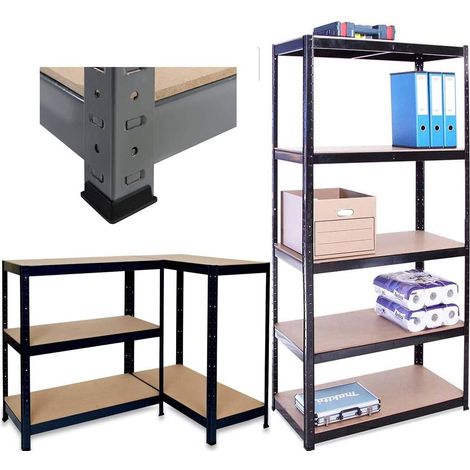 5 Tier Heavy Metal Shelving Unit, 175KG Per Shelf, for Workshop, Shed, Office, Garage, 180x90x40cm (1/5)