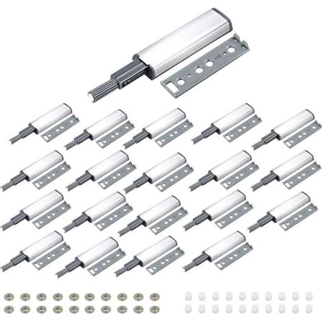 20 PCS Push to Open Aimant Poussoir Porte Placard Loquet Magnetique, Tampon Amortisseur pour Armoire Tiroir,Ouvre et Ferme la Porte avec Pression pour La Porte de L'armoire,Tiroir,Meuble et Placard (1/5)