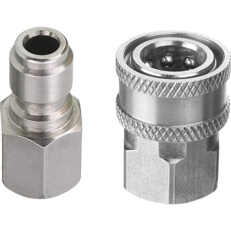 Juego de adaptadores para limpiadora de alta presión, kit de conexión rápida, conexión hembra, acero inoxidable, 5000 PSI (1/5)