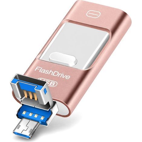 Clé USB Longziming 128 Go 4-en-1 - USB-C OTG - Micro-USB et USB-A - Transfert de données rapide pour PC et téléphone (1/5)