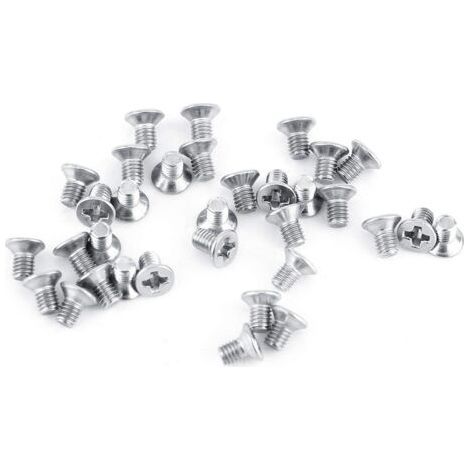 100pcs M3 Vis Cylindriques à Tête Plate Vis à Tête Fraisée Vis Mécaniques Boulon en Acier Inoxydable SS304 (5mm)-INHHUB (1/4)