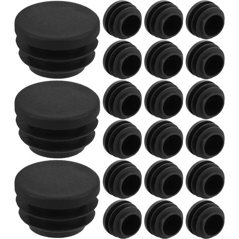 ronds en plastique noir de 22 mm pour pieds de chaises et de
