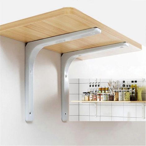 Supports d'étagère robustes en fer épais avec vis, pour étagère de 20 cm (8 pouces). (1/4)