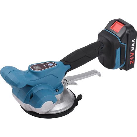 Cordless Vibrating Suction Cup for Tiles – with 2 x 1500 mAh Batteries, 130 mm Suction Cup, 6-Speed Adjustable Leveler for Professionals and DIYers, Blue (1/5)