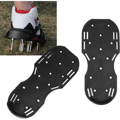 Chaussures d'aérateur de pelouse Chaussures de scarificateur de pelouse manuelles chaussures de jardin chaussures Noir (1/5)