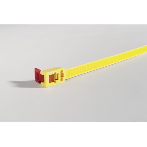 Colliers de serrage réouvrables 750 x 13 mm jaune – Système de verrouillage breveté – Supporte jusqu'à 90kg – Pour câbles lourds et événements – Lutz Blades