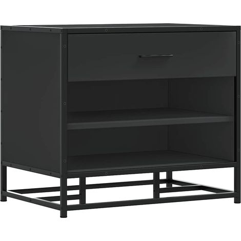 Maison Exclusive - Panca Portaoggetti Nera 60x40x53,5 cm Multistrato e Metallo