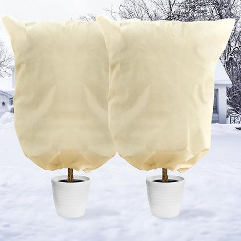 2x Winterabdeckung für Pflanzen, Vliesstoff, Reißverschluss, 80x100 cm (1/3)