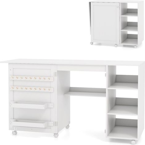 COSTWAY Folding Sewing Table Multifunctional Sewing Machine Craft Station (1/5)
