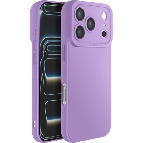 Coque - AVIZAR - iPhone 17 Pro - Silicone Souple - Renfort Bloc Caméra - Violet (1/5)