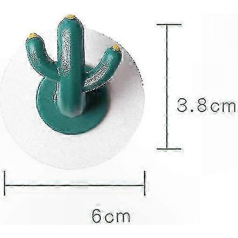 Ensemble de 4 crochets adhésifs cactus sans couture pour solutions de rangement mural (1/2)