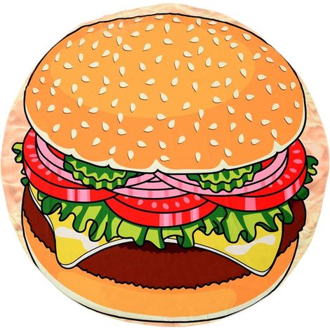 TOALLA DE PLAYA HAMBURGER 150 CM (1/4)