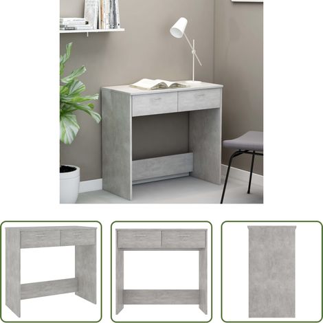 Bureau moderne - Bureau Gris béton 80x40x75 cm Bois d’ingénierie (1/5)