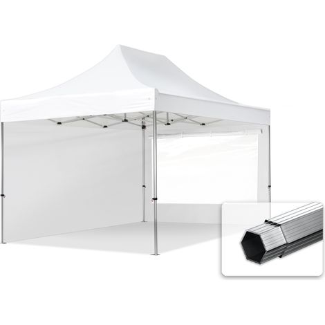 3x4.5m Pop Up Gazebo PROFESSIONAL Aluminium 40 mm, incl. Sidewalls with Panorama Windows, white High Performance Polyester approx. 400g/m²