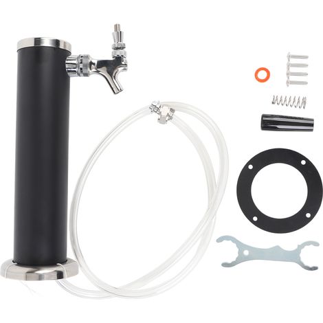 Tour à bière pression en acier inoxydable à un robinet, colonne de 7,6 cm (3 pouces), kit distributeur de bière pression pour fêtes, pubs et restaurants, couleur noire (1/5)