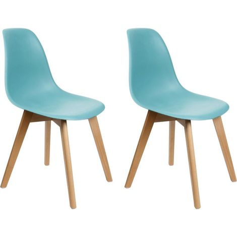 Lot de 2 Chaises Scandinave "Coquil" 82cm Bleu (1/5)