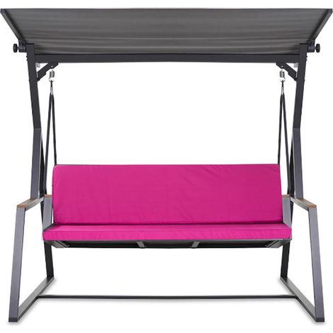 Coussin pour balançoire de jardin Rose 100x60x50 cm avec housse amovible, coussin pour balancelle 2 places (1/5)