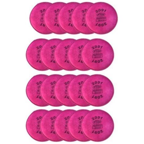 Packung mit 20 Partikelfiltern 2091 P100. kompatibel mit 2091. Ersatz für 6000. 6200. 6800. 7000. FF-4 (1/4)