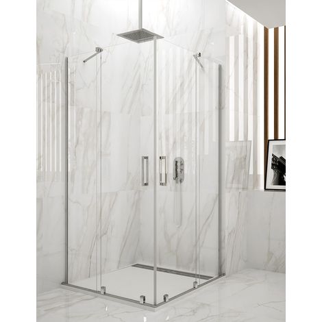 Cabine Paroi de douche angulaire ALLSTONE HIDRA 2+2, sans profil inférieur ni supérieur 110x80 cm (1/4)