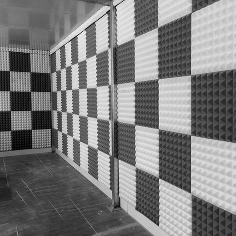 panneaux acoustiques en mousse absorbante en forme de pyramide pour salle de piano et studio (30 x 30 x 5 cm, noir) (1/5)