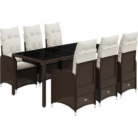 Maison Exclusive - Set de mesa y sillas jardín 7 pzas con cojines (1/5)