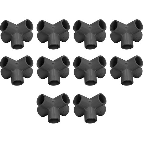 20-mm-5-Wege-Winkel-3D-PVC-Fittings, schwarzer Rohrverbinder für Möbel, 10er-Packung (1/5)