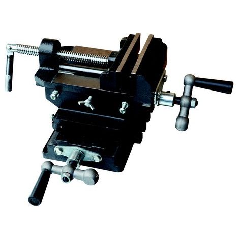 Drakkar Equipement – Étau 150mm à double translation – Base fixe pour perceuse à colonne – Ouverture maximale 115mm – Largeur mâchoires 150mm (1/2)